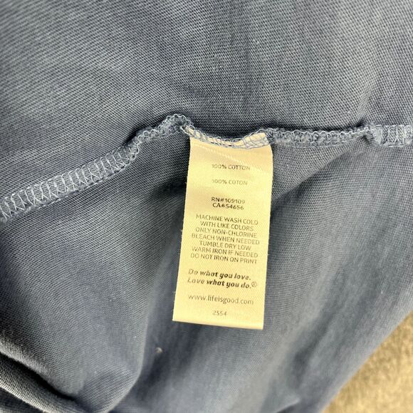 Life Is Good T Shirt XXXL Blue Cats Hug Me I’m Vaccinated Crusher - Picture 12 of 16